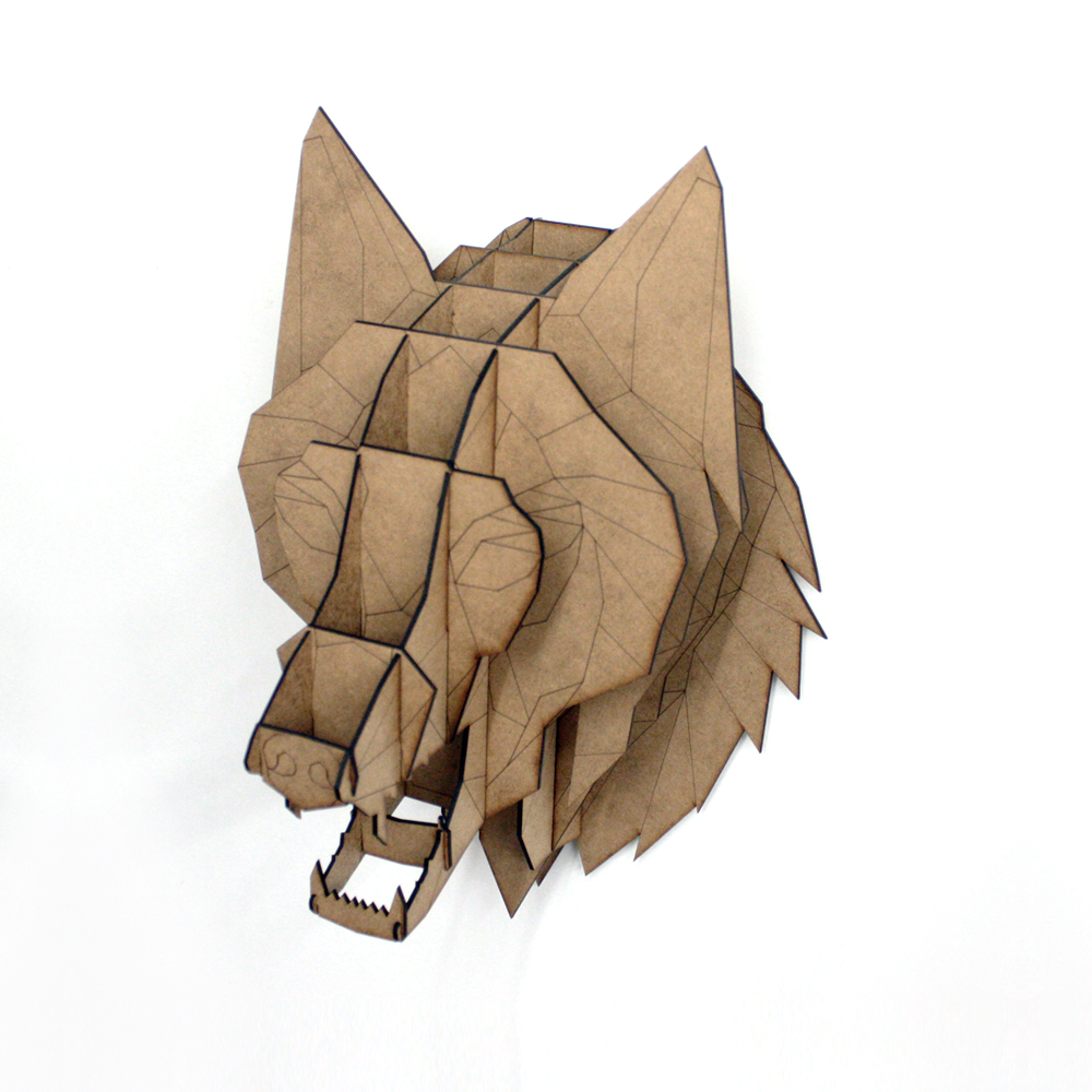 3D Wolf Animal Head